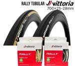 Vỏ/lốp không ruột, vỏ dán, tubular, cho xe đạp hiệu Vittoria Rally size 700x25-28