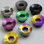 1 con Ốc giò dĩa hiệu Ti-Parts Titanium Crank Arm Cover Cap for Shimano | 105 Ultegra Dura Ace R8000 R8100 R9100 R9200 Di2 XT XTR DEORE M8000 M9000 M785