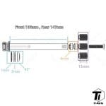Ti-parts Titanium Universal Thru Axle for Roadbike Disc Brake | 12mm Super Aero lightweight axle with built-in Hidden QR Quick Release - Ảnh 3