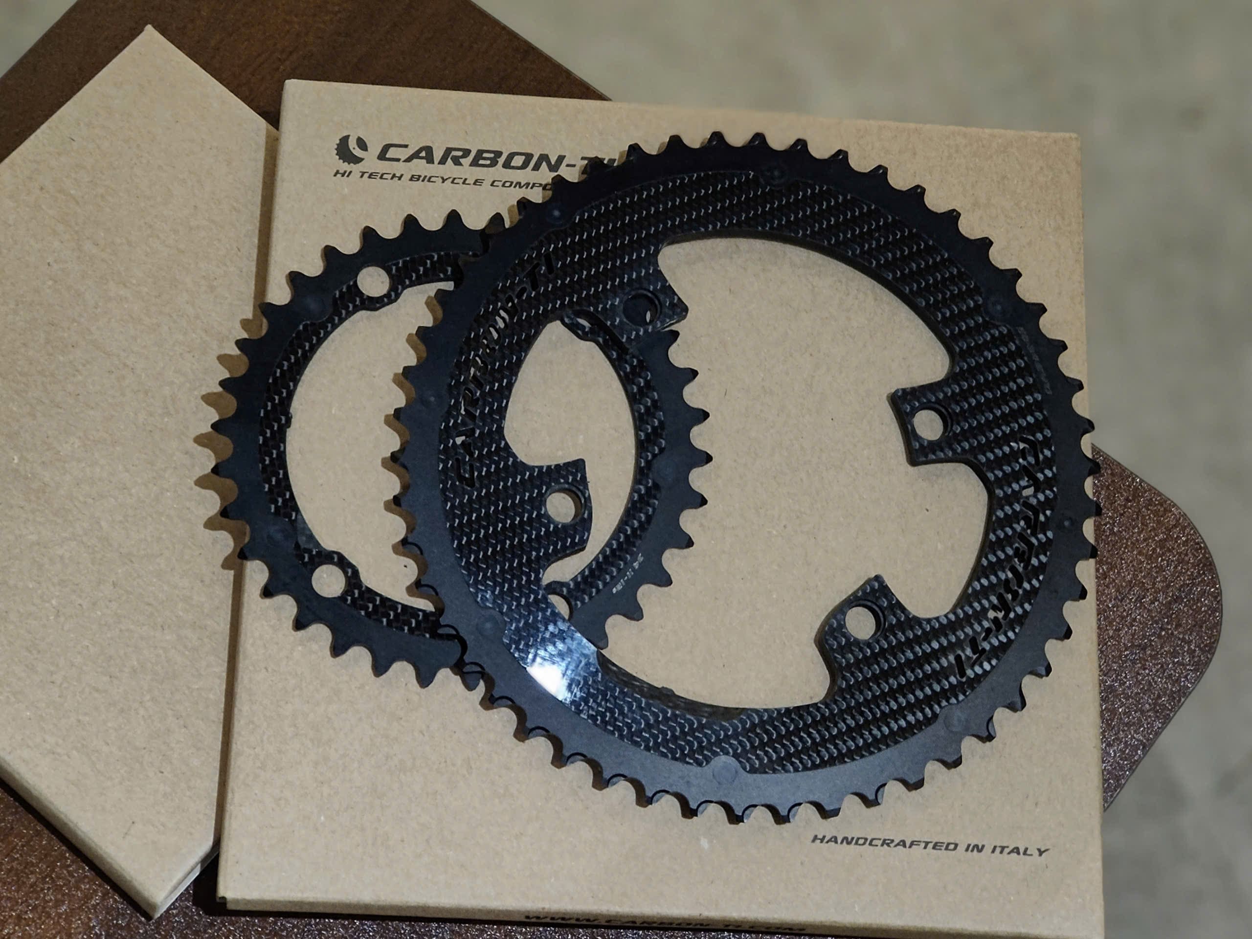 Dĩa BCD110 4Arm 50-34T cho Shimano-1 Dĩa Carbon Ti , BCD110 , 4Arm, 50-34T dành cho Shimano - Ảnh 1