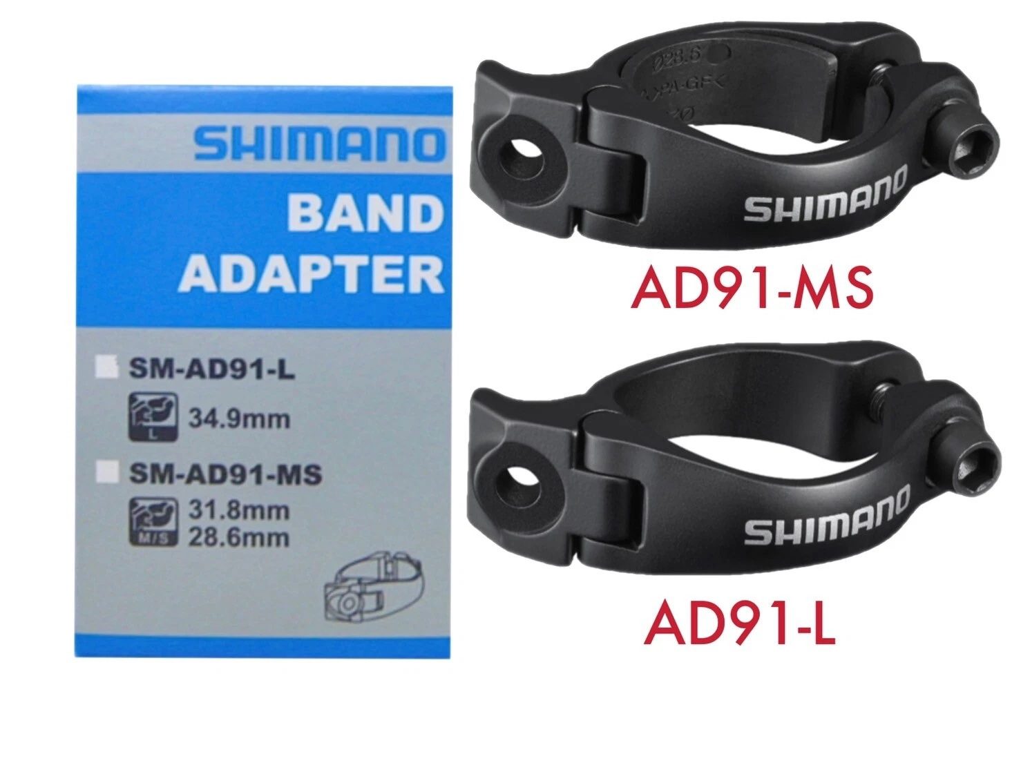 Cổ dê gắn sang dĩa SM-AD91-1 Cổ dê gắn sang dĩa Shimano SM-AD91 Di2 Front Derailleur Clamp Band Adapter - Ảnh 1